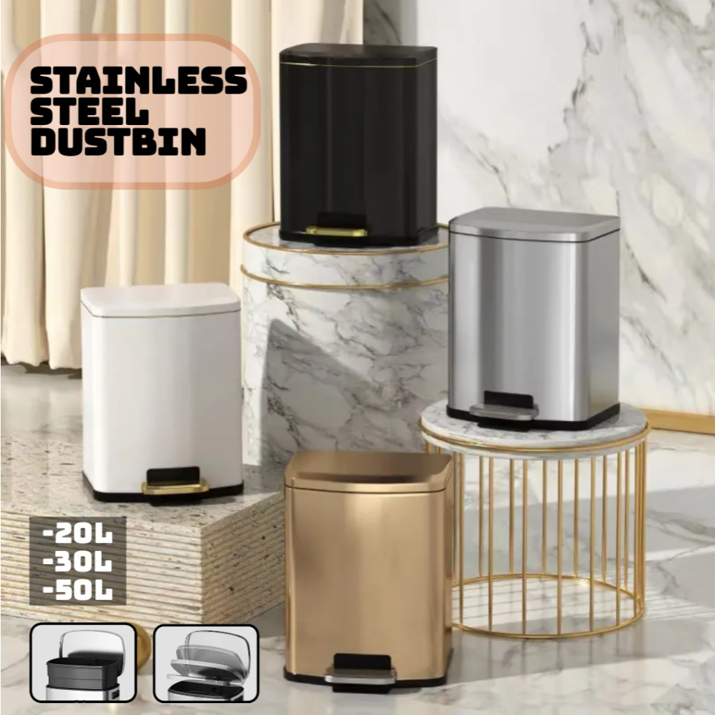 Tong sampah besar Dustbin kitchen large 50L 30L Pedal rubbish bin ...