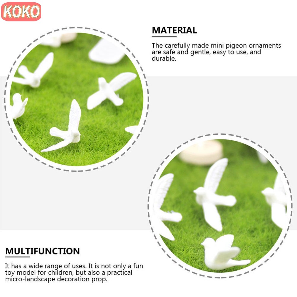 BYK Miniature Birds for Crafts Little White Pigeon Model Toys Models ...