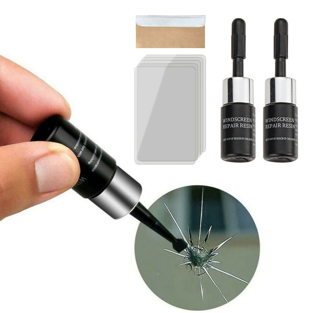 5-Pack Automotive Windshield Repair Kit - Nano Glass Crack Fluid & Resin Tool Set