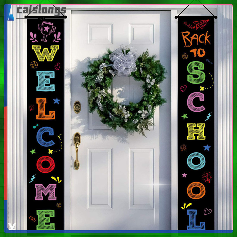 Welcome Back To School Porch Sign Door Banner Couplet for Season ...