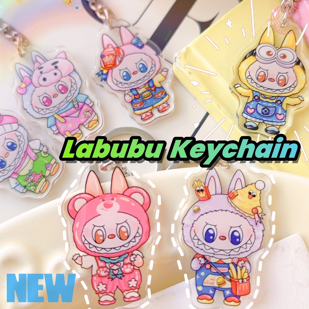 Cute Labubu Keychain - Cartoon New Year Snake Baby Lucky School Charm ...