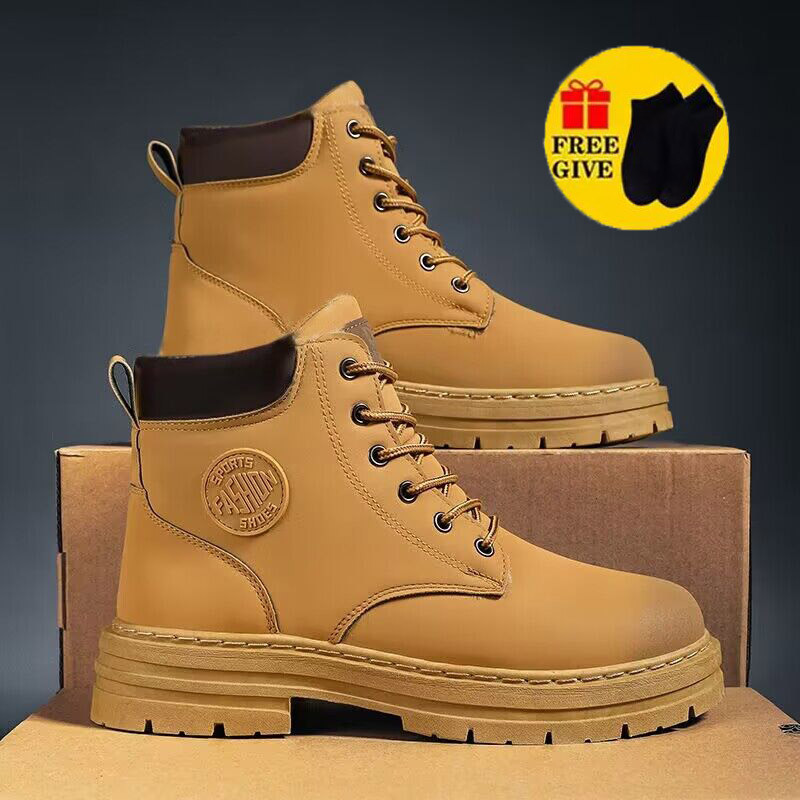Yellow Pineapple Print Men's Boots