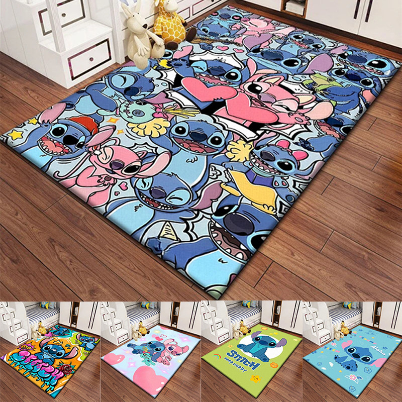DISNEY Stitch Printing Anime Carpet for Living Room Bedroom Floor Mat ...