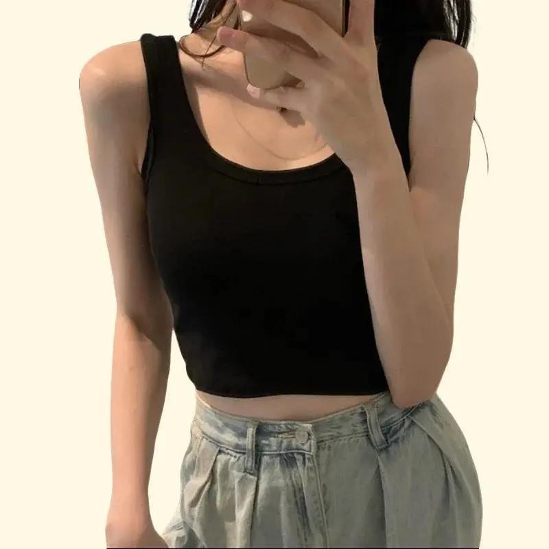 Women Singlet Camisole Inner Tank Shirt Casual Plain Top Undershirt ...