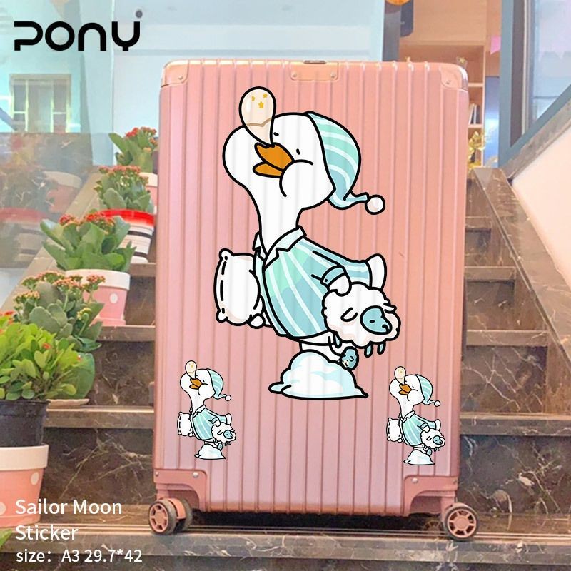 Cartoon Cute Duck Luggage Decoration Sticker Unique Suitcase Trolley ...
