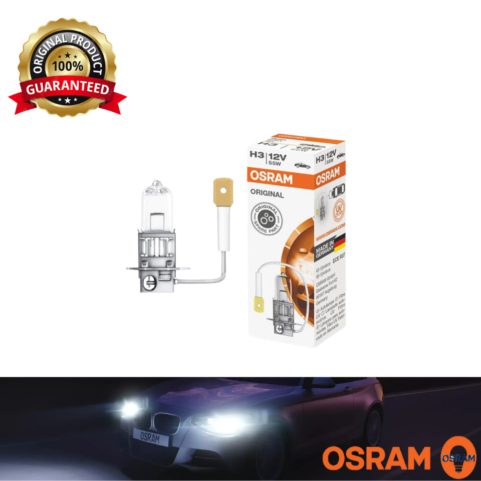 64151 OSR Osram Original H3 12V 55W Halogen Light Bulb (1PCS) | Shopee ...