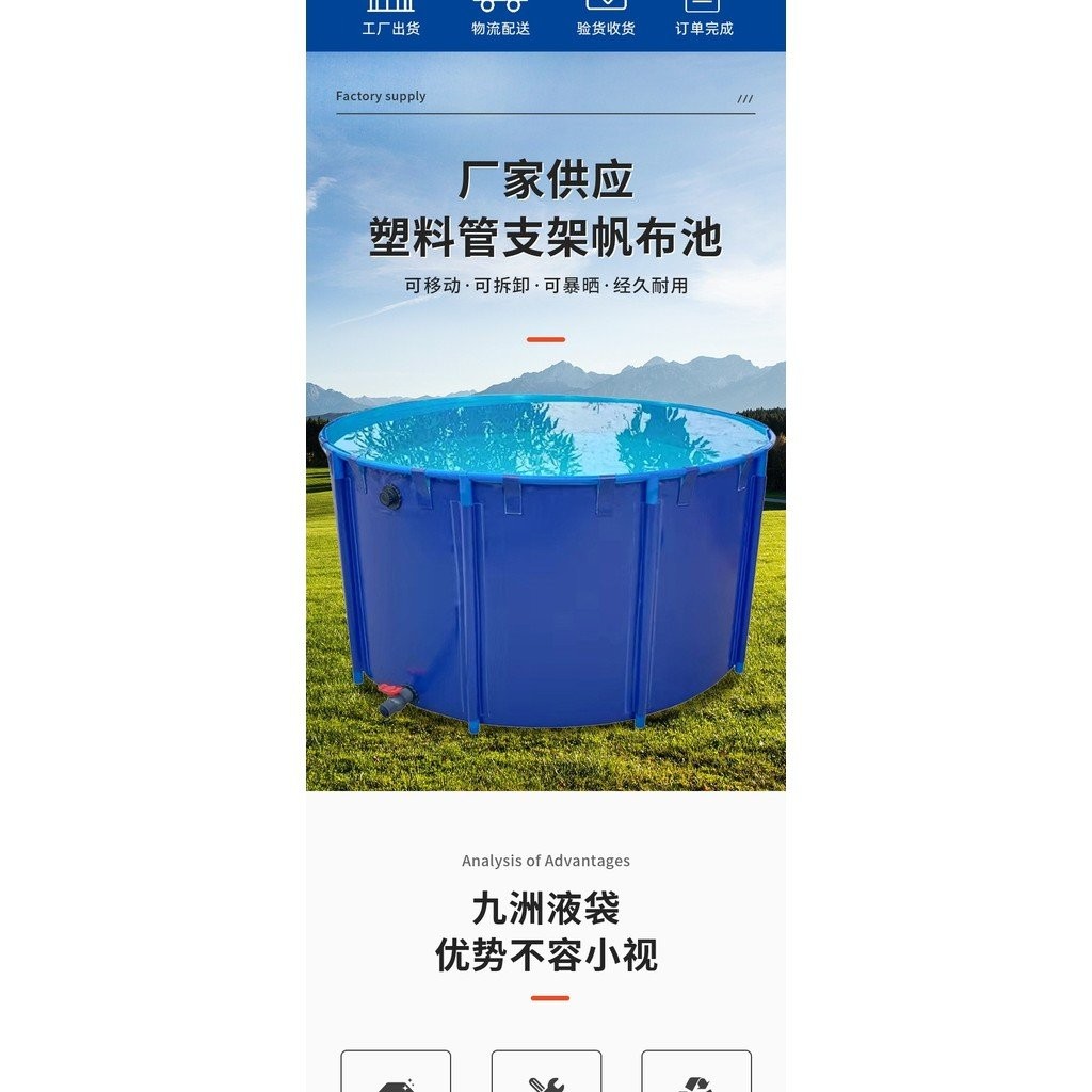 Canvas Fish Pond Removable Foldable Fishing Pond Summer Outdoor ...