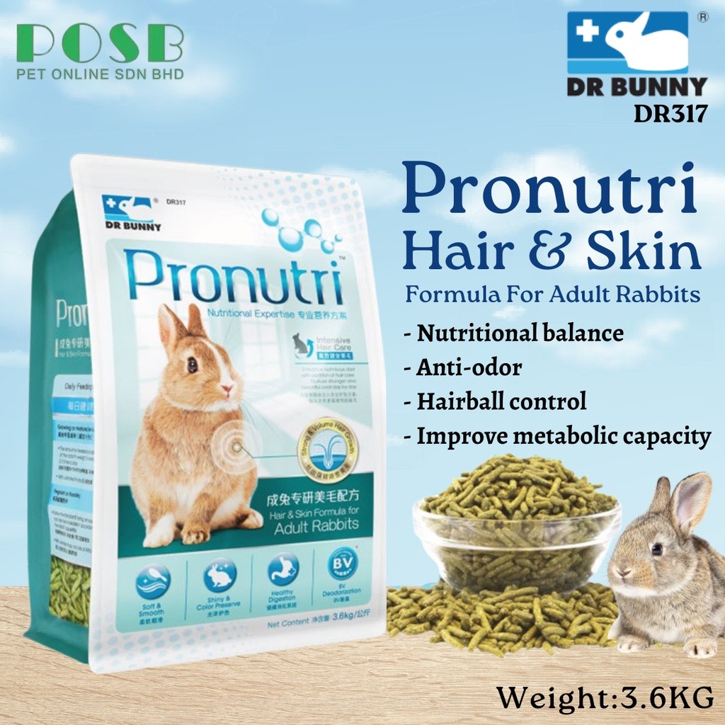 Dr Bunny Protunri Hair & Skin Adult Rabbits 3.6kg / Makanan Arnab ...