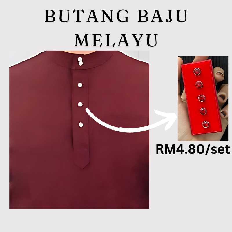 Butang Baju Melayu 1Batu 5pcs 1Set Clothes Button for Baju Melayu with ...