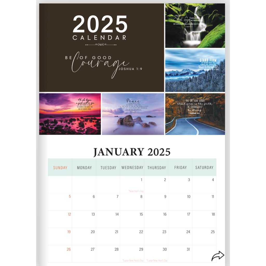 Canaanland Table Calendar 2025, Be of Good Courage RM14.90 Shopee