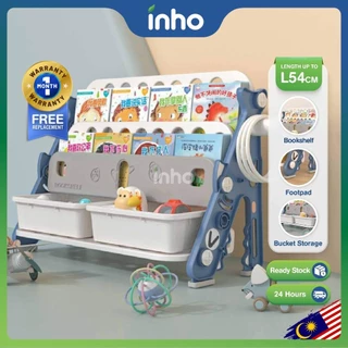 INHO L54cm Shark Design Children Storage Toy Rack Bins Child Utility Bookshelf Storage