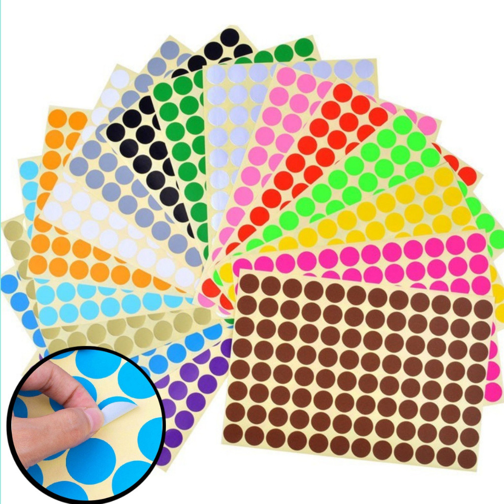 JOY Self Adhesive Round Sticker Circle Bulat Dot Color Label Remark ...