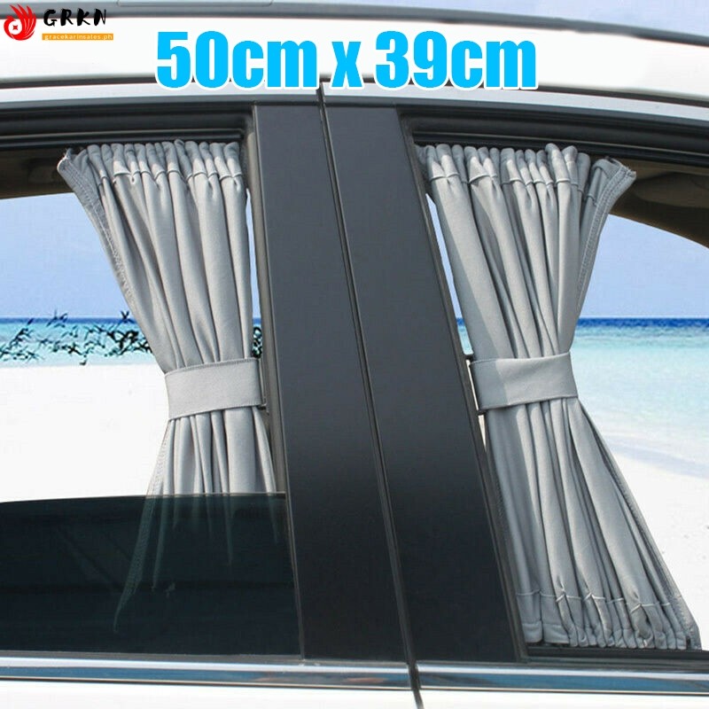 [GRKN] 2Pcs Universal Car Van SUV VIP Casement Curtain Anti-UV Sunshade ...
