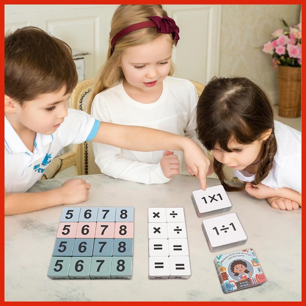 Math table board game wooden math division multiplication games toy