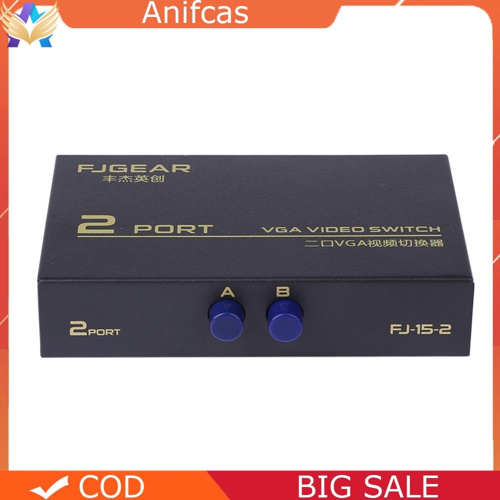 130MHz 1 to 2 Monitor Switch VGA Video Splitter Converter Adapter Box ...