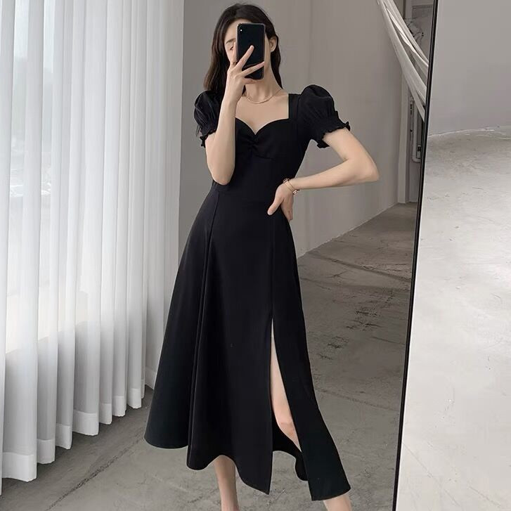 sexy black korean style formal dress women office evening dress dinner ...