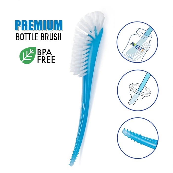 Brosse Nettoyage Biberon Twistshake 2-en-1 - Anti-rayures Et Lavable Au Lave-vaisselle - Noir Et Blanc