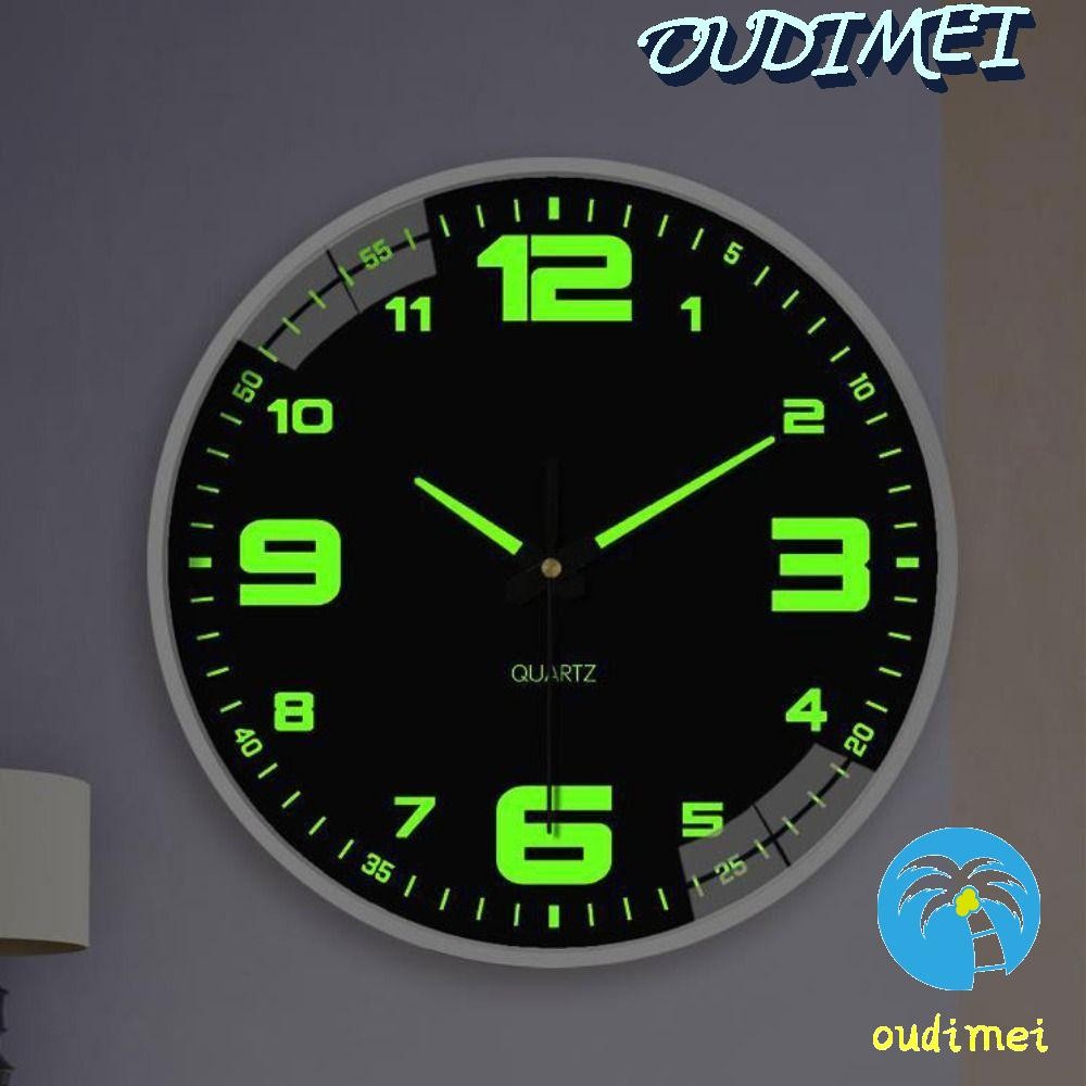 OUDIMEI Quartz Wall Clock, Silent Plastic Luminous Wall Clock, Light ...