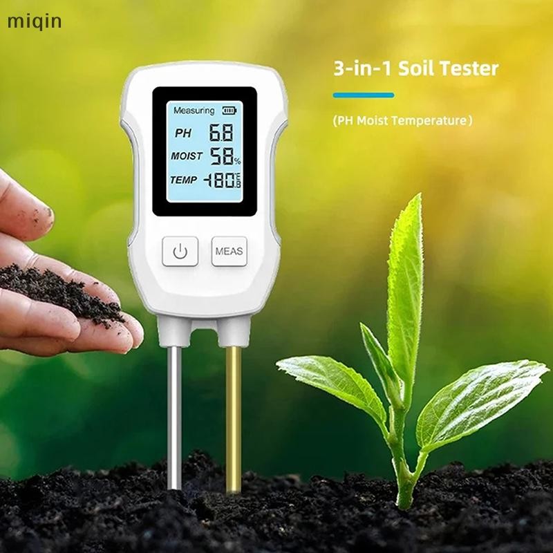 miqin 3 In 1 Digital LCD Soil Meter Temperature Humidity PH Meter With ...