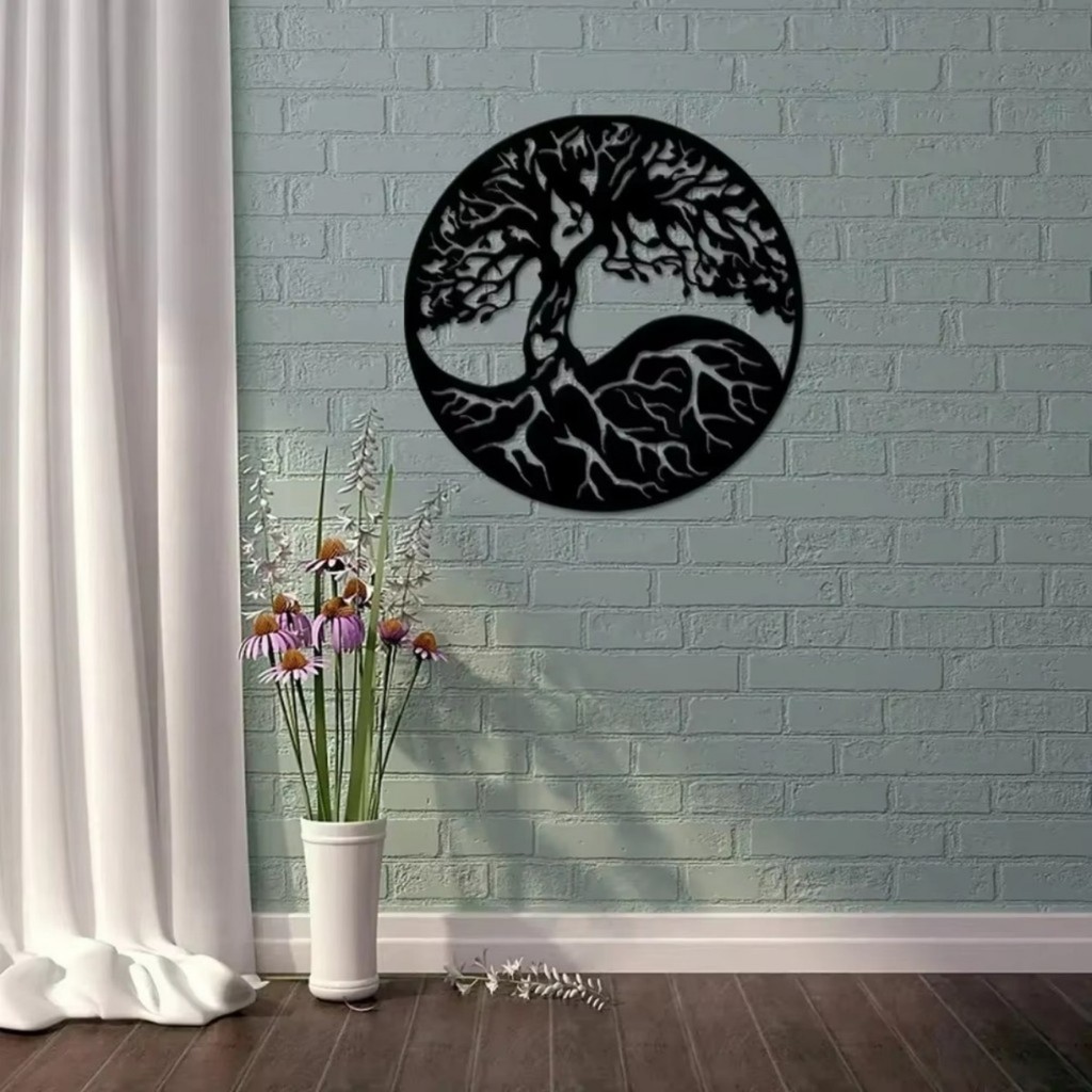 1pc Tree of Life Metal Wall Art Decor Family Tree Wall Hanging Art ...