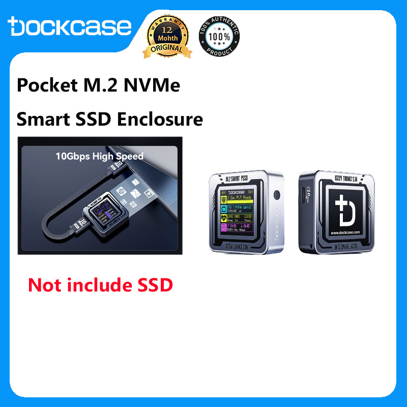 DOCKCASE M.2 SSD Case Pocket 2230 M.2 NVMe SSD Enclosure USB 3.2 Gen2 ...