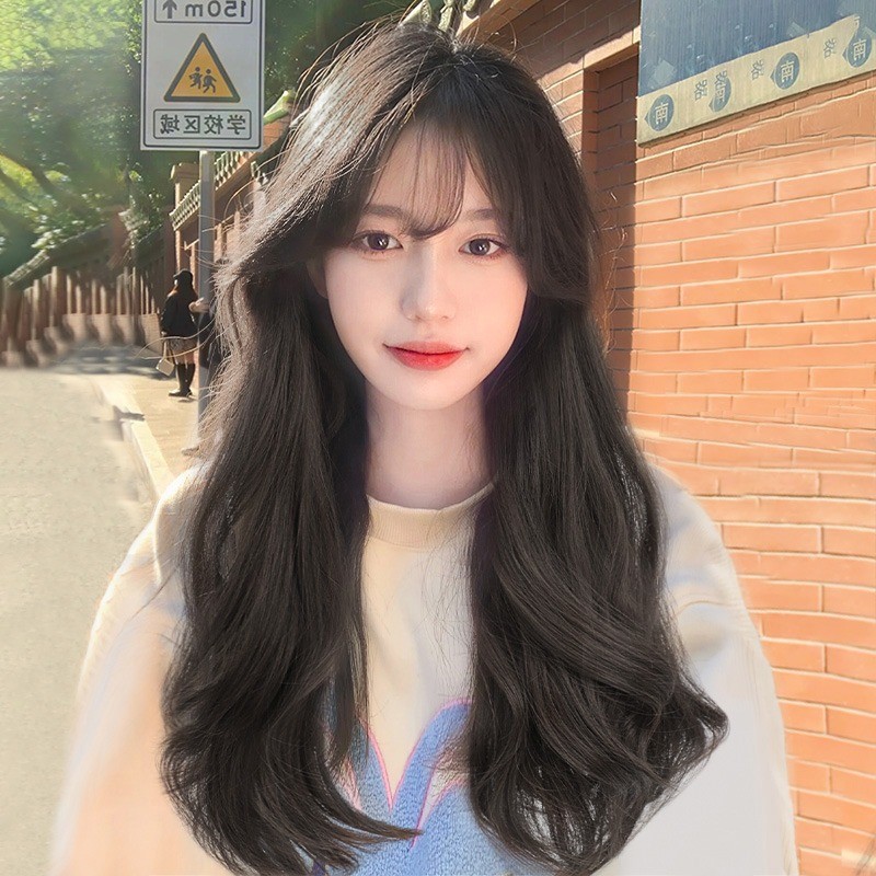 Rambut palsu, rambut panjang wanita, penutup kepala penuh, stail Korea ...