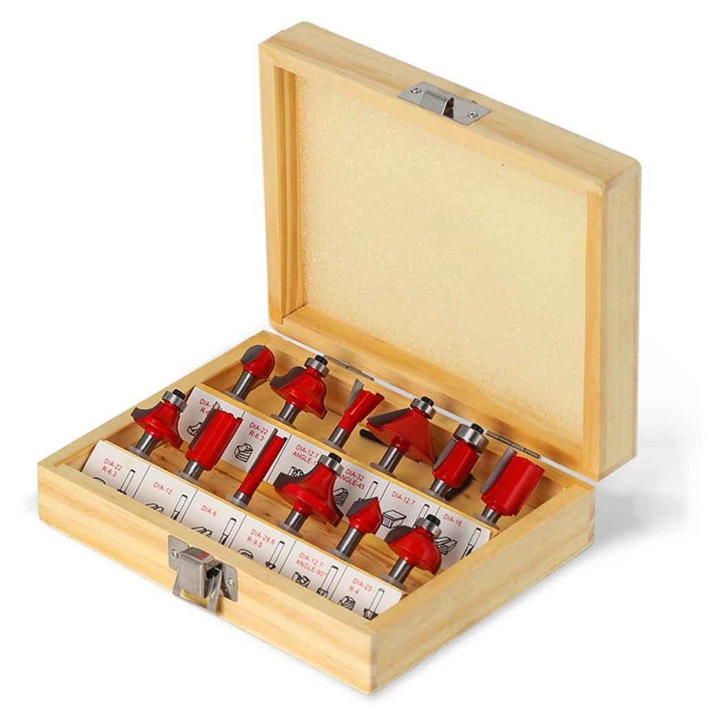 12pcs/set 1/4 inch 6mm 8mm Shank Milling Cutter Router Bit Set Wood ...