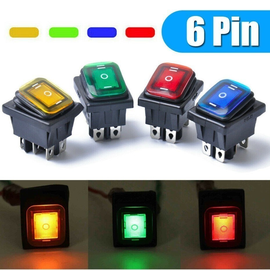 [HEST]On-Off-On 6-Pin 12V Car/Boat LED Light Rocker Toggle Switch ...