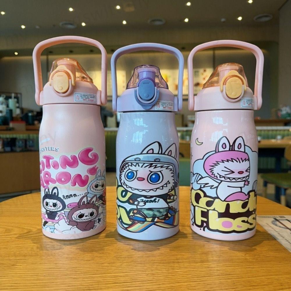 Labubu Straw Mug, Cartoon Pattern Labubu Water Cup, Portable 1000ML ...