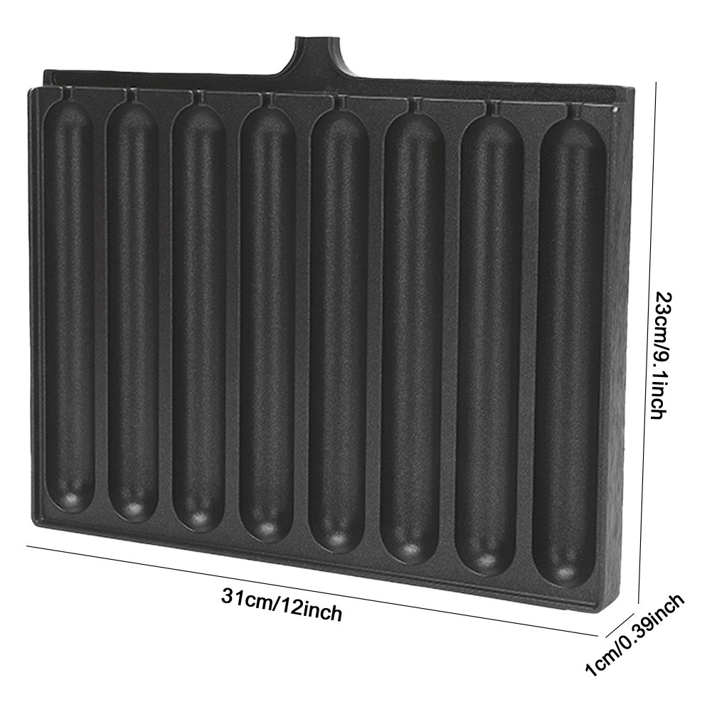 8-Grid Sausage Grill Pan - Thick Aluminum BBQ Tray For Hot Dogs, Skewers & More