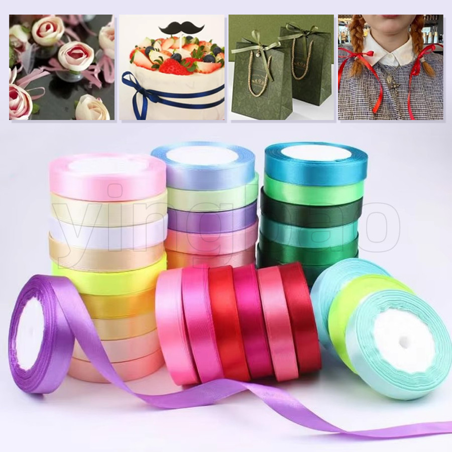 22Meters Silk Satin Ribbons 6mm Christmas Valentines handmade ribbon ...