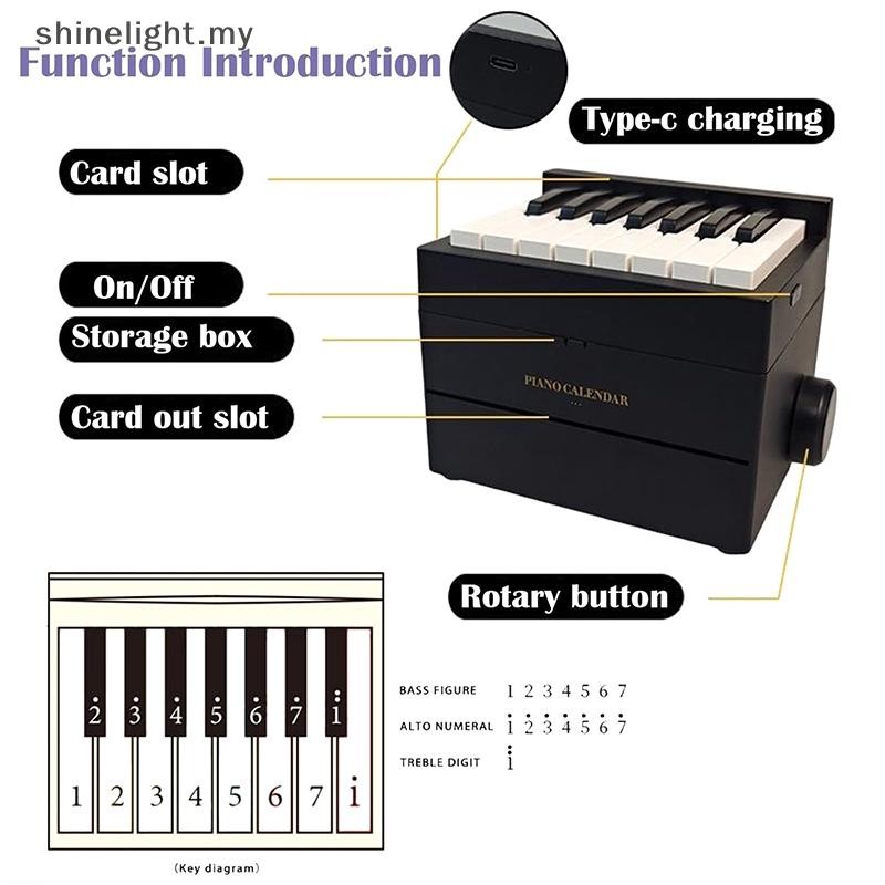 [Shinelight] 2025 Taylor Piano Calendar Wireless Speaker 15 Keys Piano