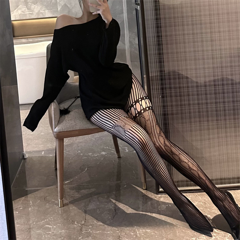 Sexy Stockings Lace Gray American Style Hollow Fishnet Stockings ab ...