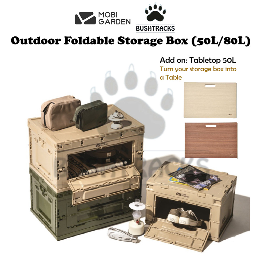 Mobi Garden Outdoor PP Foldable Storage Box 50L 80L Large Capacity ...