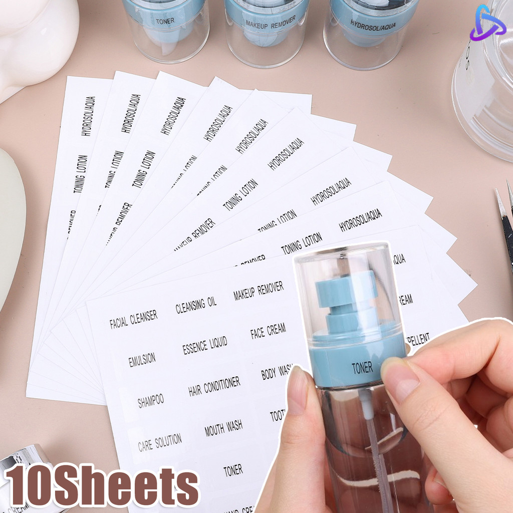 10Sheets Transparent Self-adhesive Classification Labels For Cosmetic ...