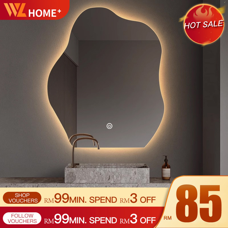 Cermin Bilik Mandi LED Mirror Bathroom Mirror With Defog Function Cloud ...