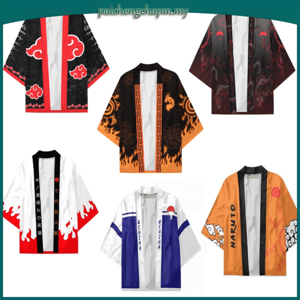 Anime Konoha Hokage Kurama Uchiha Sharingan Symbol Kimono Cloak Cosplay ...