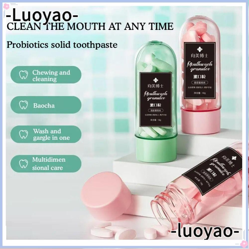 LUOYAO1 Probiotic Solid Toothpaste, Portable Effectively Peach Gargle ...