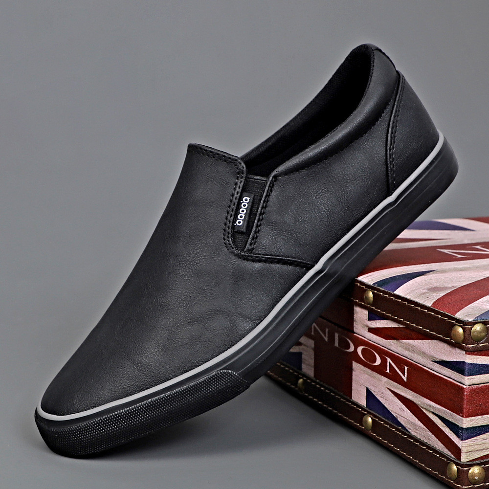 Men's slip on leather loafers brand BAODA, PU leather, anti-slip rubber ...