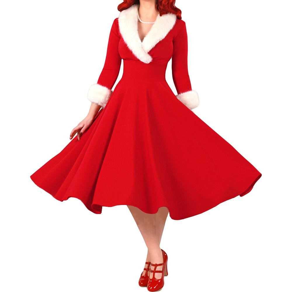 2024 Christmas Dress Women Nightmare Before Christmas Sexy Costume Long Sleeve Plush Warm Hooded New Year Party Pleated Dresses Shopee Malaysia