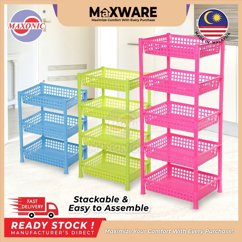 Maxware 3/4/5 Tier Multipurpose Rack Waterproof Rack Kitchen/Bathroom ...