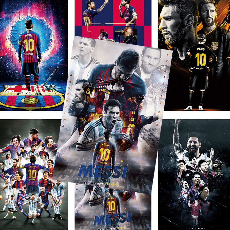 Messi Poster World Cup Barcelona Football Star Merchandise Room Wall ...