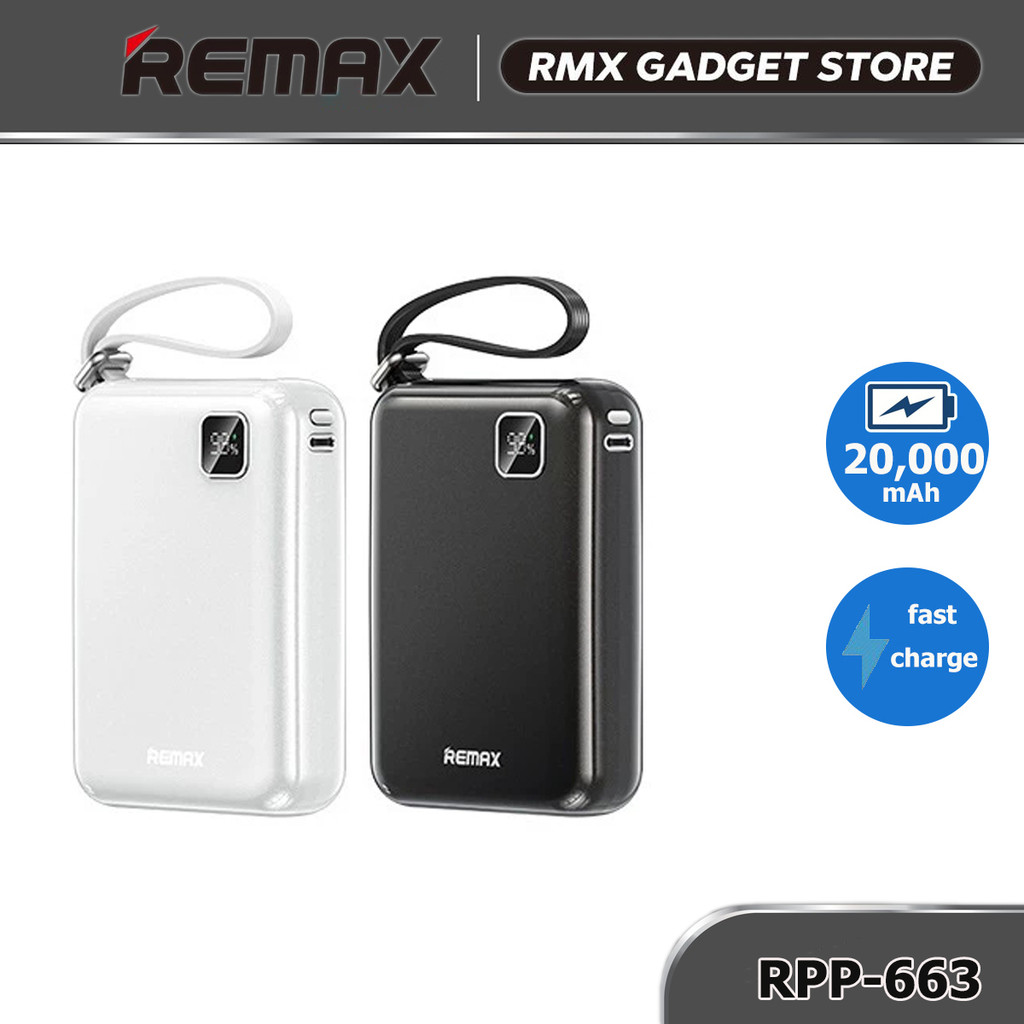 Remax Powerbank 20000mah 20w+22.5w PD+QC Portable Power Bank with Cable ...