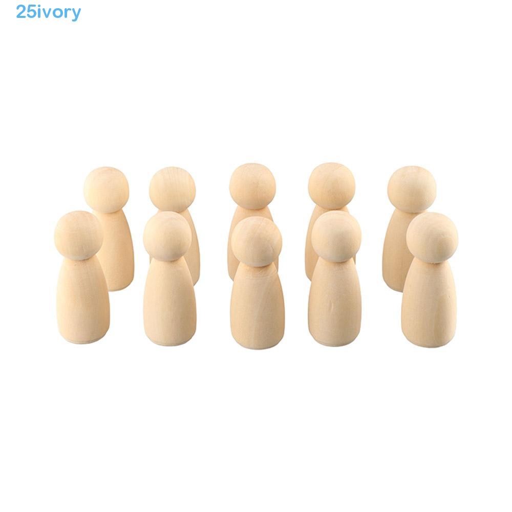 IVORY Wooden Peg Doll Natural Wood Puppets for Children Kids Handmade ...