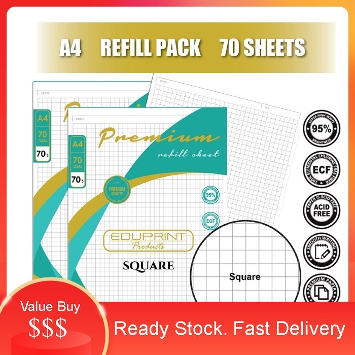 EDU Paper A4 Size 70gsm Paper Small Square Ruled Graph Paper Square