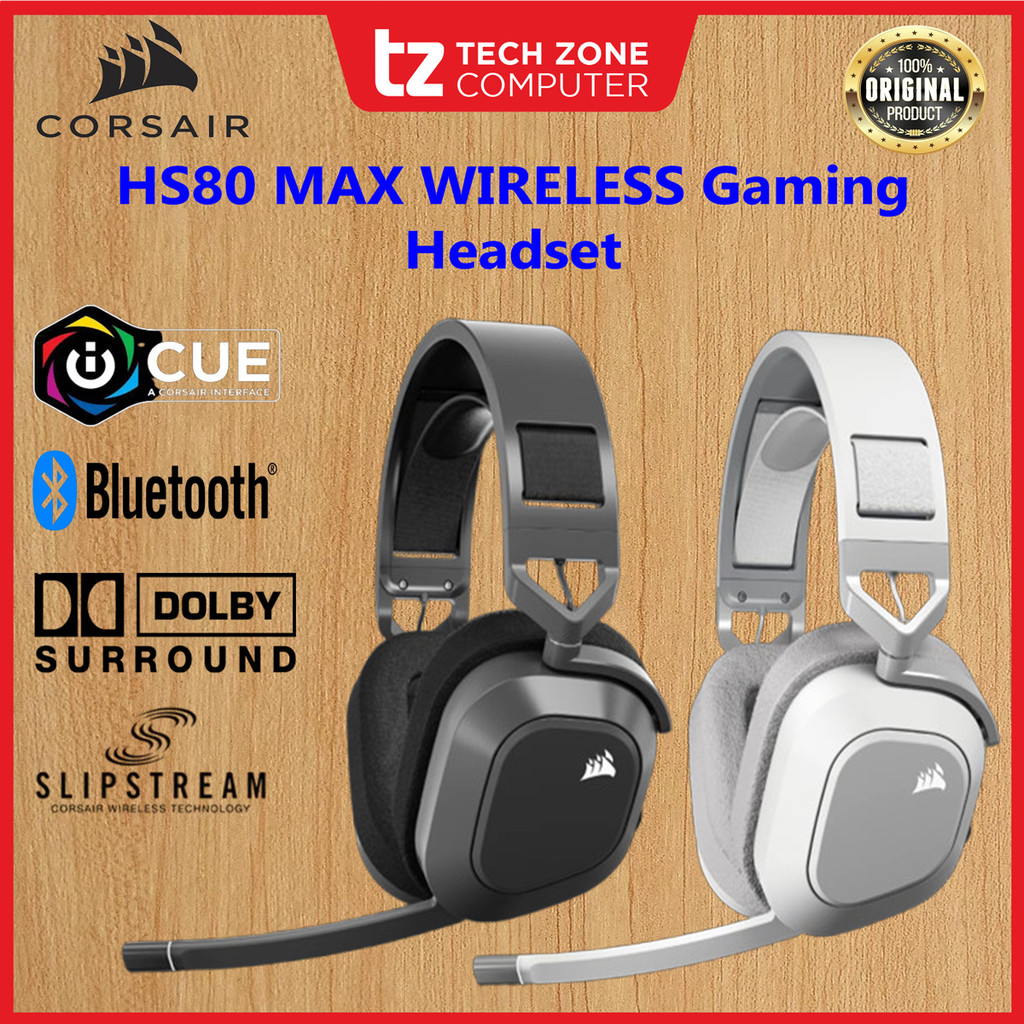 Corsair HS80 MAX WIRELESS Gaming Headset(Steel Grey/White) | Shopee ...