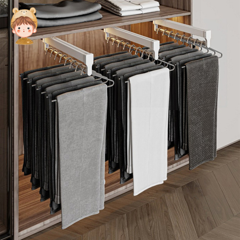 Closet Clothes Hanger Rail Pull-Out Closet Rod Adjustable | Shopee Malaysia