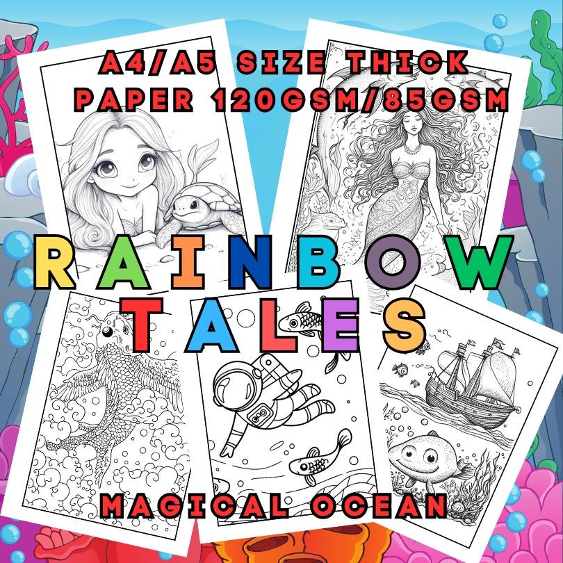 RAINBOW TALES 50 Magical Ocean Paper Coloring pages - High-Quality ...