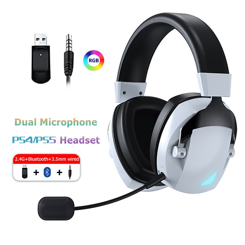 Wireless Gaming Headset with Mic 2.4G USB Dongle +Bluetooth +3.5mm ...