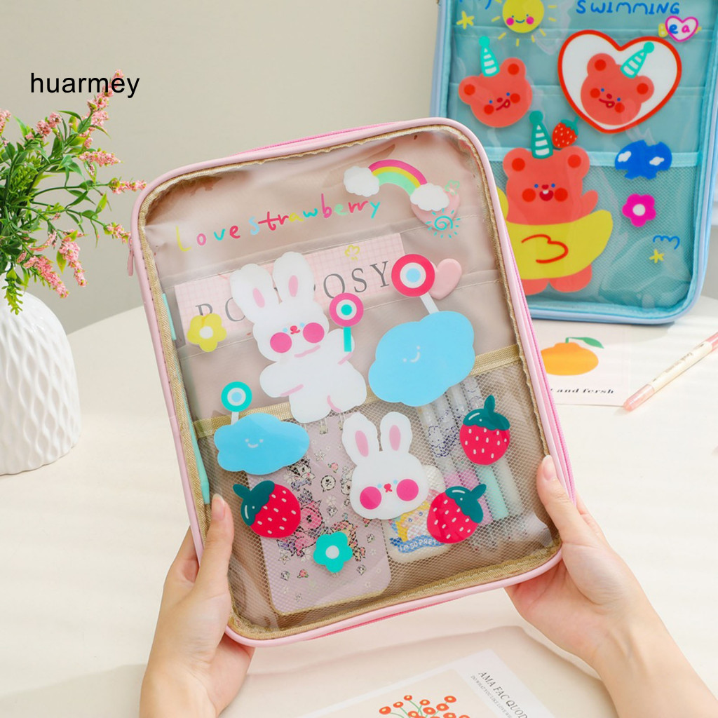 HUARMEY Transparent Laptop Pouch Travel Clear Cute Laptop Bag Zipper ...